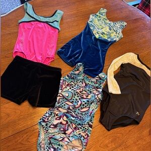 Lot of Girls Gymnastics/Dance leotards size 10 by various brands excellent shape